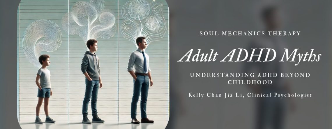 Adult ADHD myths explained showing challenges adults face with attention, organisation and focus at work