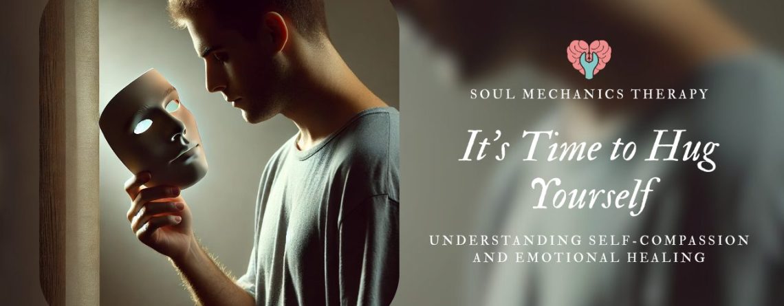 Self compassion and emotional healing concept showing inner emotional self acceptance