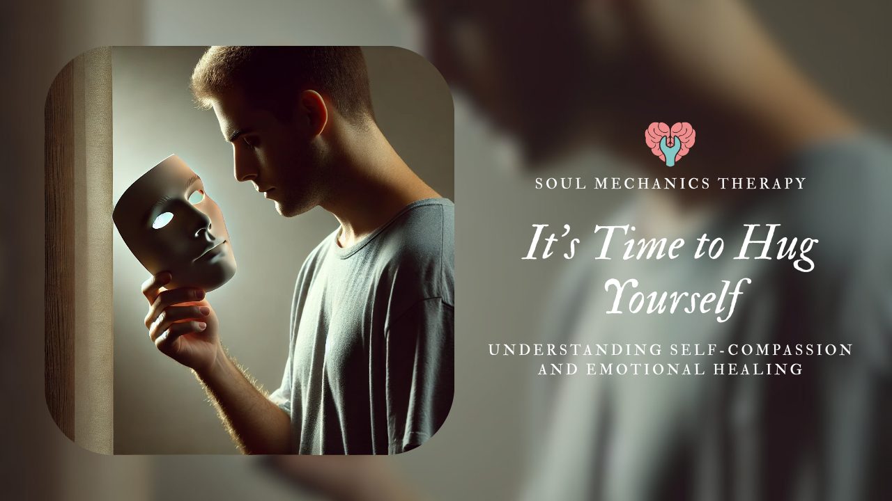 Self compassion and emotional healing concept showing inner emotional self acceptance