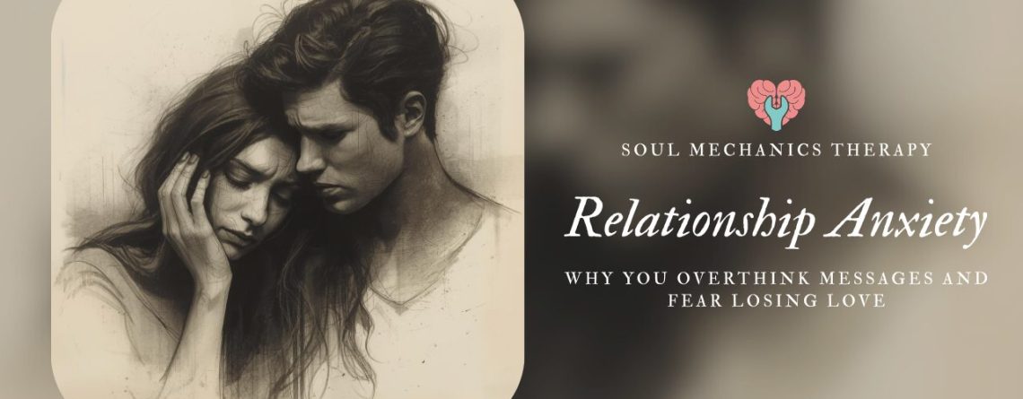 woman experiencing relationship anxiety overthinking text messages