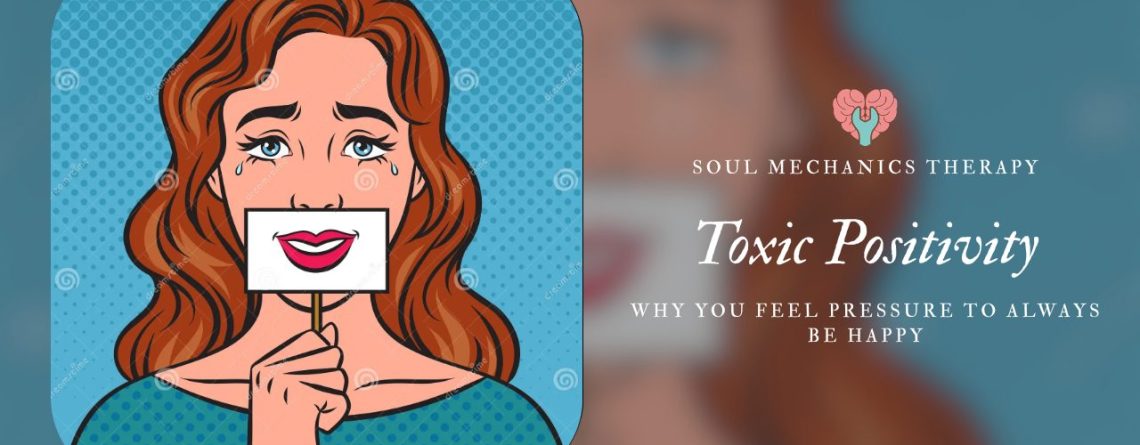 Emotional Mask and Toxic Positivity Illustration