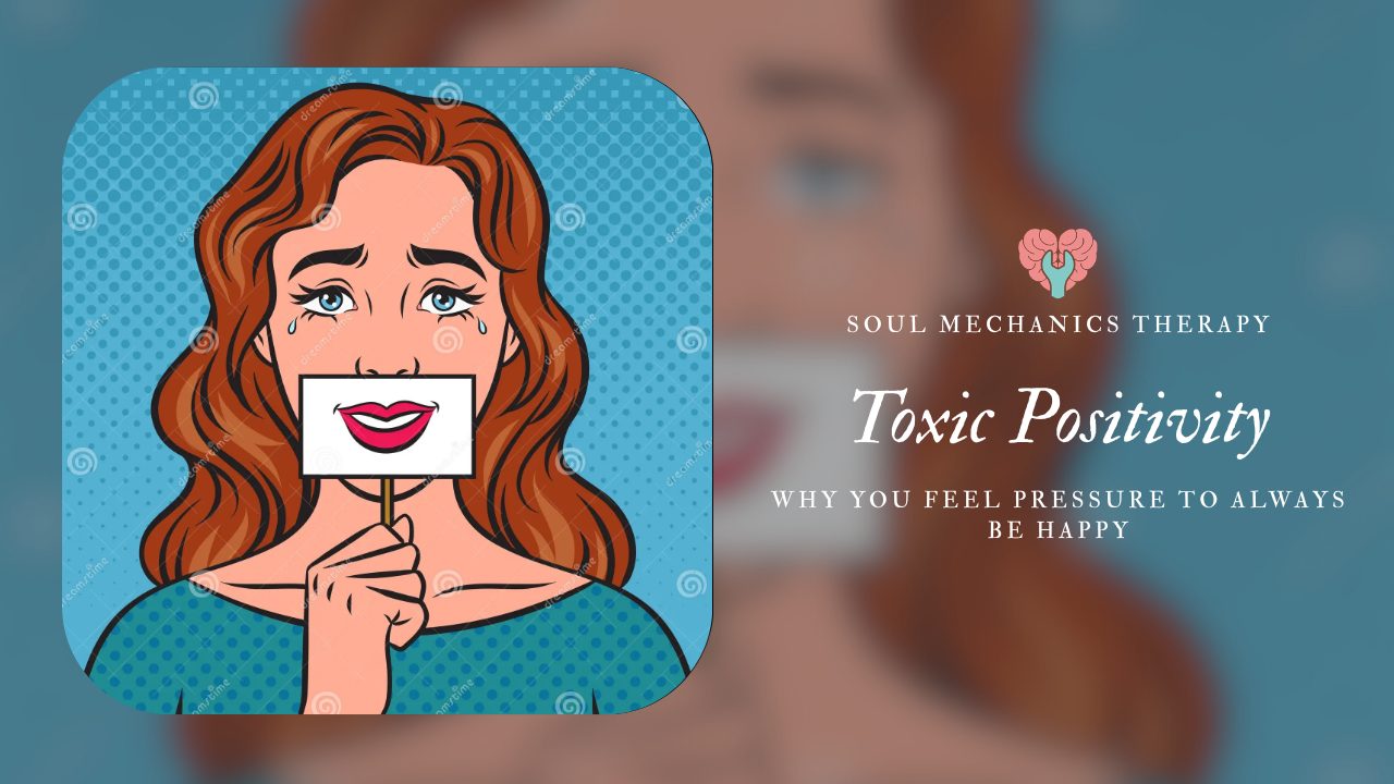 Emotional Mask and Toxic Positivity Illustration