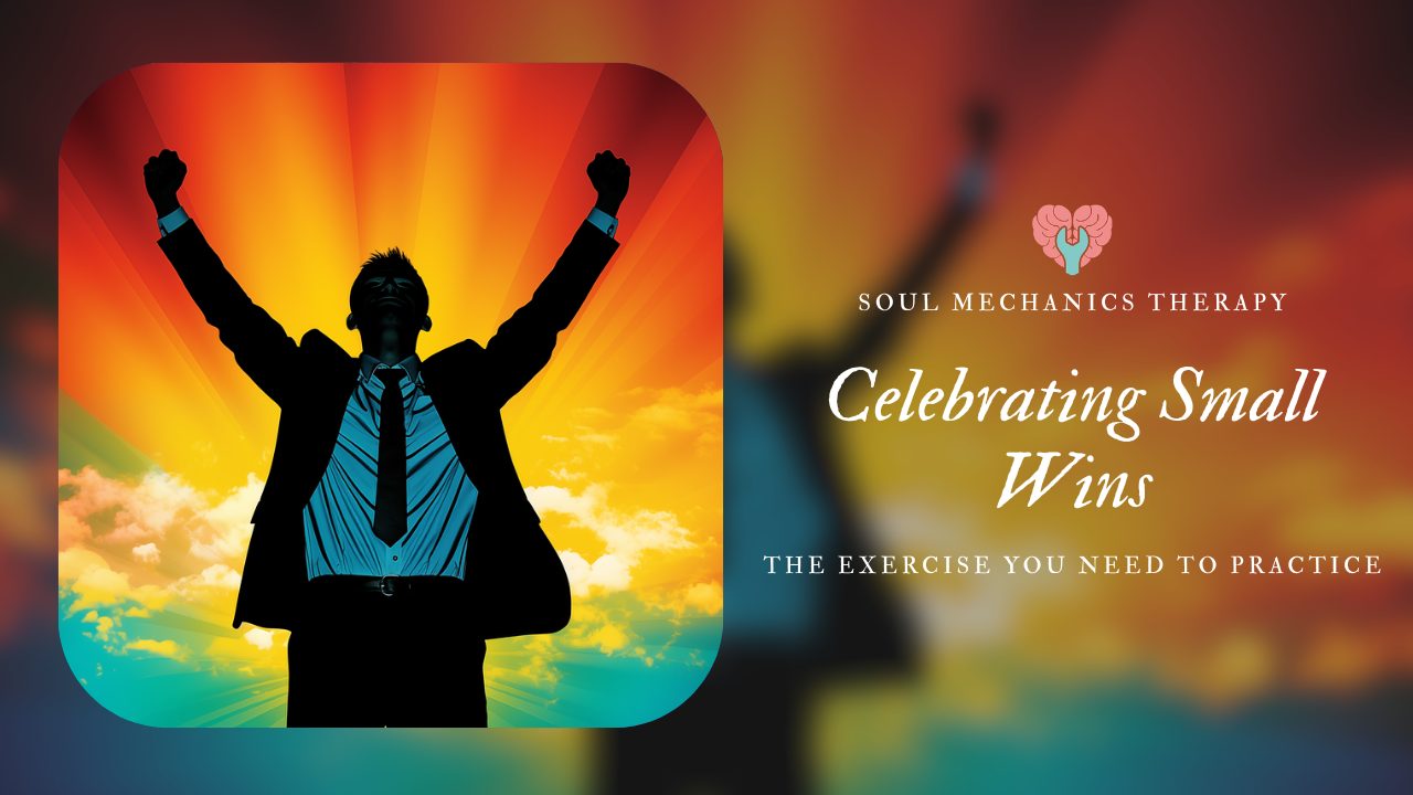 person celebrating their small wins and recognising their daily effort