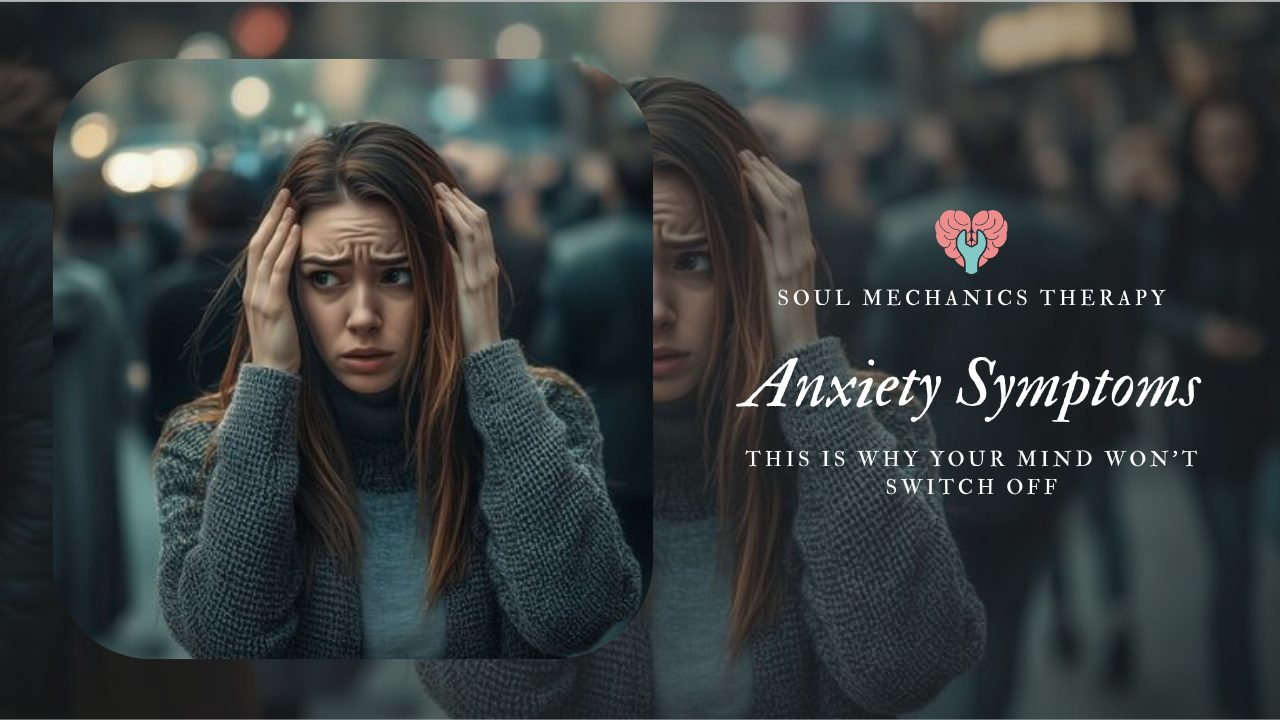 person with racing thoughts and anxiety